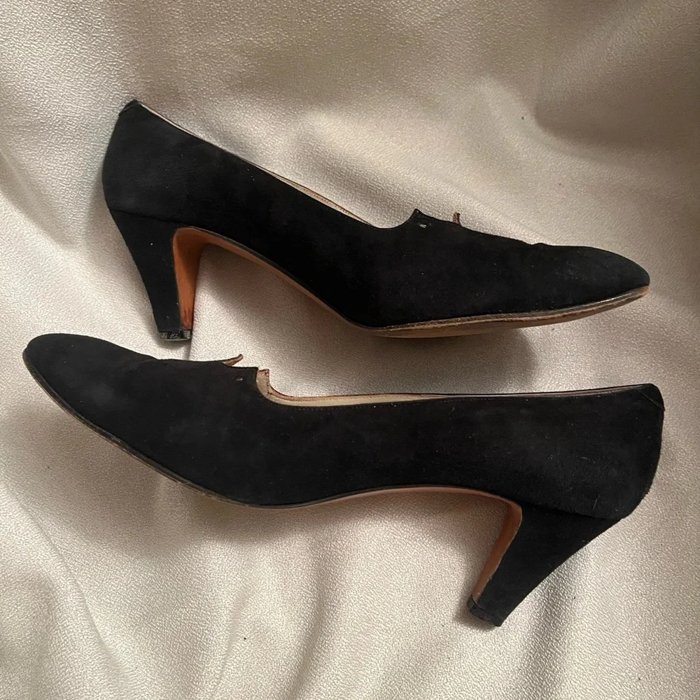 Amalfi Black Suede Heels - Picture 3 of 9